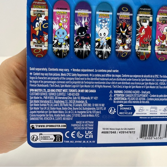 Sonic the Hedgehog X Tech Deck Finesse Fingerboard Skateboard New Knuckles - Picture 11 of 12